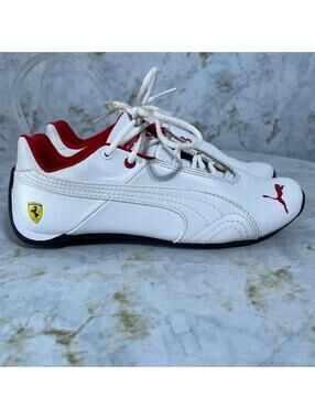 Puma Ferrari Future Cat Youth Kids Size 4 Shoes White Red Motorsport Sneakers